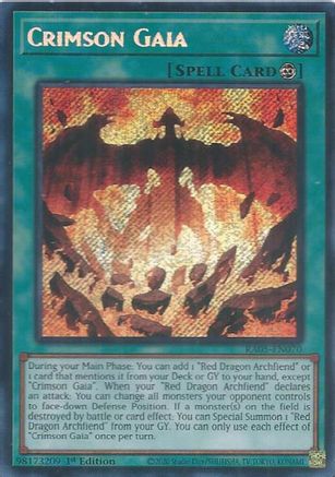 Crimson Gaia RA05-EN070 Rarity Collection 5 1st Edition Secret Rare Near Mint  English