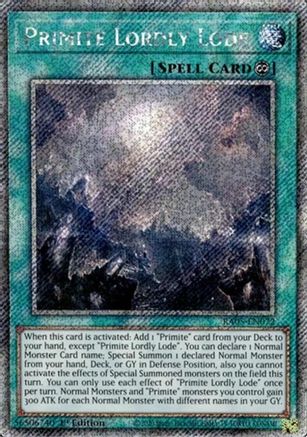 Primite Lordly Lode RA05-EN072 Rarity Collection 5 1st Edition Platinum Secret Rare Near Mint  English