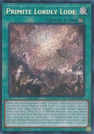 Primite Lordly Lode RA05-EN072 Rarity Collection 5 1st Edition Secret Rare Near Mint  English