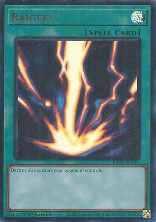 Raigeki (Ultra Rare) RA05-EN110 Rarity Collection 5 1st Edition Ultra Rare Near Mint  English