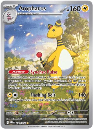 Ampharos 090/086 Chaos Rising Illustration Rare Near Mint  English