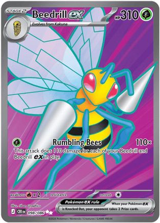 Beedrill ex 098/086 Chaos Rising Ultra Rare Near Mint  English