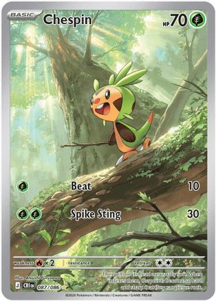 Chespin 087/086 Chaos Rising Illustration Rare Near Mint  English