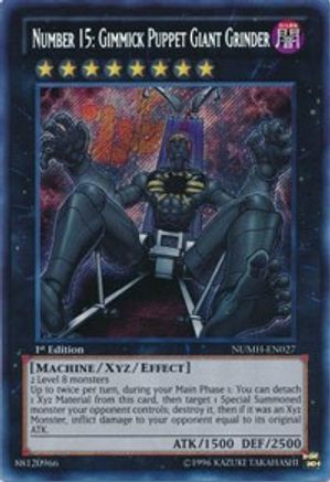 Number 15: Gimmick Puppet Giant Grinder Number Hunters NUMH-EN027 Near Mint Secret Rare English 1st Edition