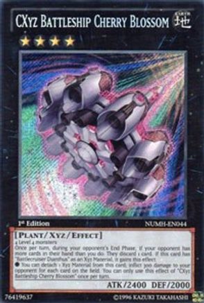 CXyz Battleship Cherry Blossom Number Hunters NUMH-EN044 Near Mint Secret Rare English 1st Edition