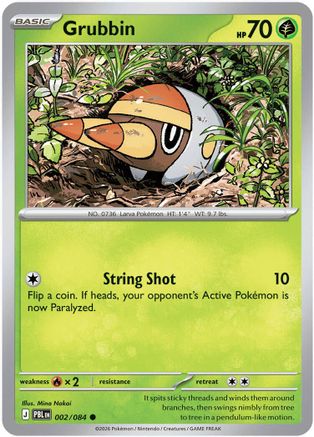Grubbin 002/084 Pitch Black Reverse Holo Near Mint  English