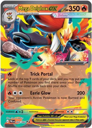 Mega Delphox ex 008/084 Pitch Black Double Rare (RR) Near Mint  English