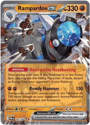 Rampardos ex 045/084 Pitch Black Double Rare (RR) Near Mint  English