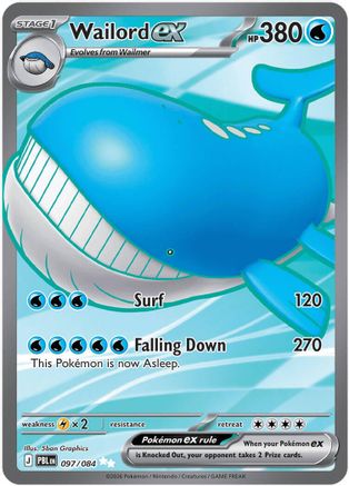 Wailord ex 097/084 Pitch Black Ultra Rare Near Mint  English