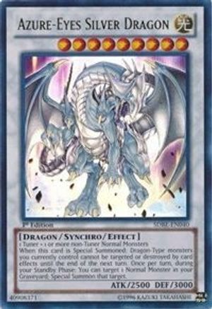 Azure-Eyes Silver Dragon Structure Deck: Saga of Blue-Eyes White Dragon SDBE-EN040 Near Mint Ultra Rare English 1st Edition