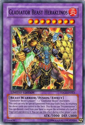 Gladiator Beast Heraklinos The Duelist Genesis TDGS-ENSE2 Near Mint Super Rare English Limited