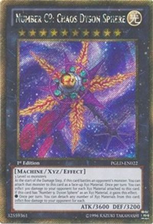 Number C9: Chaos Dyson Sphere Premium Gold PGLD-EN022 Near Mint Secret Rare English 1st Edition