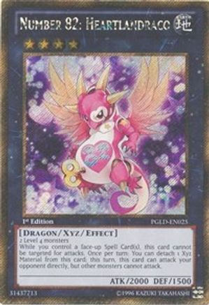 Number 82: Heartlandraco Premium Gold PGLD-EN025 Near Mint Secret Rare English 1st Edition