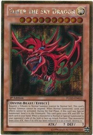 Slifer the Sky Dragon Premium Gold PGLD-EN032 Near Mint Secret Rare English 1st Edition