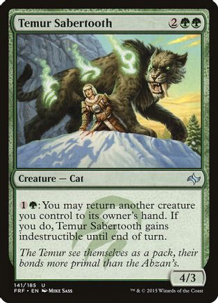 Temur Sabertooth Fate Reforged 141 Near Mint Uncommon English Normal