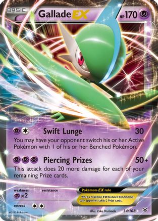 Gallade-EX 34/108 Roaring Skies Ultra Rare Near Mint  English